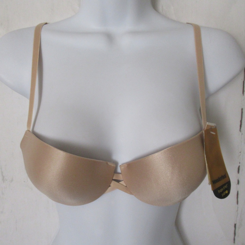 New Wonder Bra 34A Beige Tan Shape of Hot Push Up Padded Back Closure